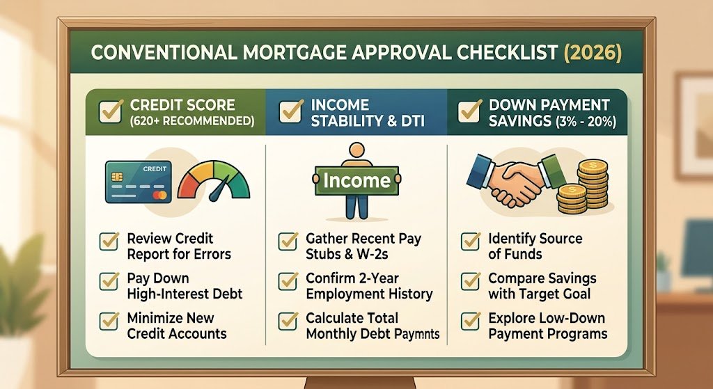 Conventional mortgage requirements and eligibility checklist for 2026 borrowers
